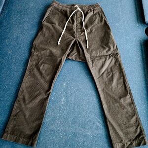 Rick Owens Charcoal Joggers with White Drawstring